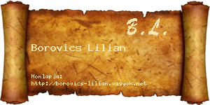 Borovics Lilian névjegykártya